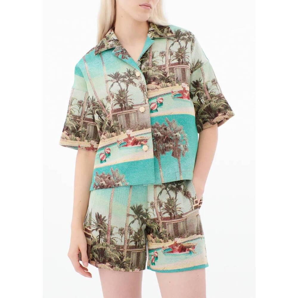 NEW ODEEH bungalow dreams shirt in turquoise